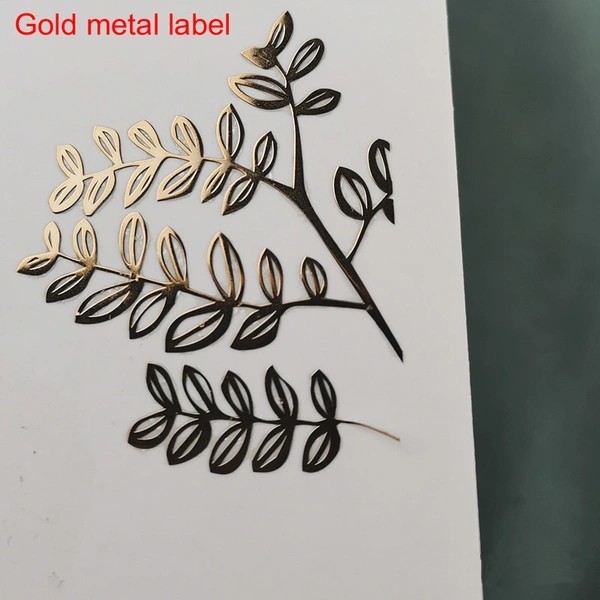Gold metal label
