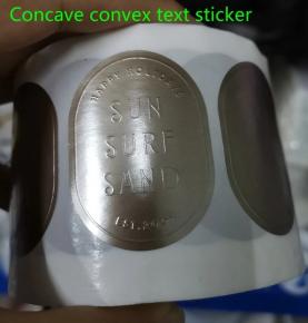 Concave convex text sticker