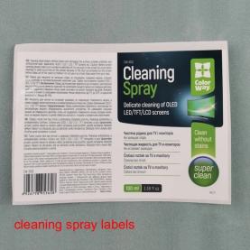 cleaning spray label