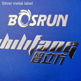 Silver metal label
