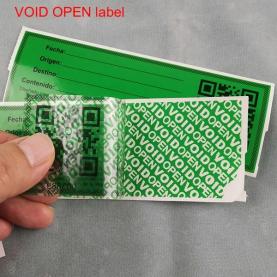green VOID OPEN label
