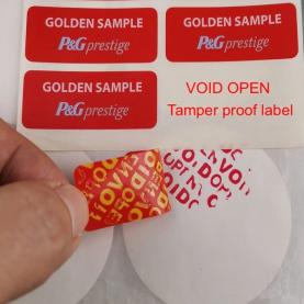 Red VOID OPEN Fragile label